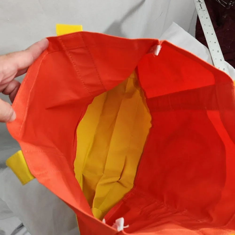The Oprah Magazine Live Your Best Life Orange and Yellow Canvas Tote NWOT